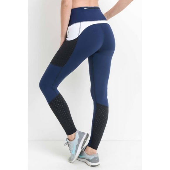 Mono B Pants - Highwaist Laser-Cut Colorblock Mesh Leggings!
